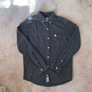 abercrombie kids thick grey button down
